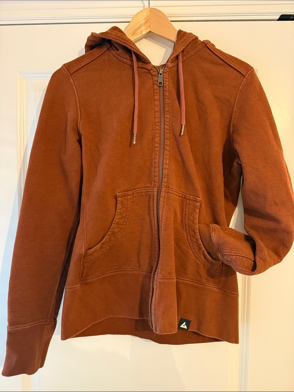American Giant Women’s Rust Brown Classic Full Zip Hoodie Heavyweight Fleece M